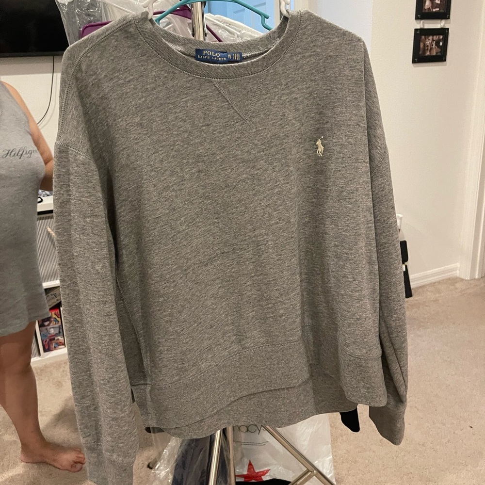 Crew neck polo sweatshirt